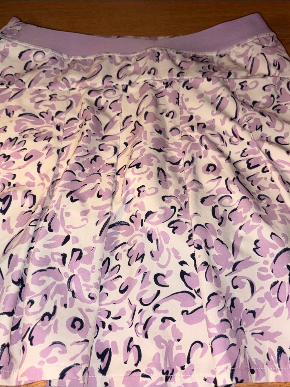 Authenticated 17” RLX Ralph Lauren Lavender Floral Pleated Skirt